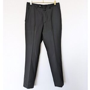 Santorelli Romeo Luxury Serge Trousers Mens 32 Black Virgin Wool Italy